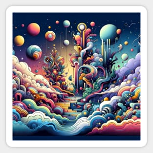 Dreamscapes Unbound: Surreal Fantasy Journey Sticker